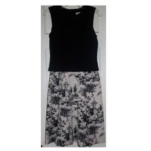 David Meister Toile Sleeveless Dress